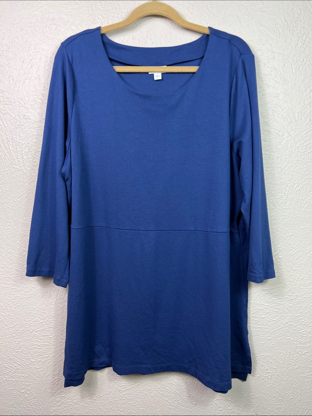 J. Jill Ponte Knit Royal Blue 3/4 Sleeve Tunic Top XL